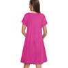 image:imageelescat Sundresses for Women 2026 Summer Casual Loose V Neck Short Sleeve Tshirt Dress with PocketsRose