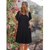 image:imageelescat Sundresses for Women 2026 Summer Casual Loose V Neck Short Sleeve Tshirt Dress with PocketsSolid Black