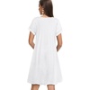 image:imageelescat Sundresses for Women 2026 Summer Casual Loose V Neck Short Sleeve Tshirt Dress with PocketsSolid White