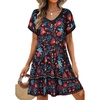 Black Red Floral