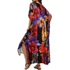 image:imageCHICGAL Kaftan Dresses for Women Oversized Long Batwing Sleeve Caftan V Neck Beach Cover Ups Summer Maxi Dress 2026Orange Red Flowers