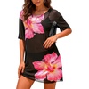 image:imageCHICGAL Swimsuit Coverup for Women Mesh Summer Beach Dresses Sheer Bathing Suit Cover Up Short Sleeve Beachwear 2026Pink Flower