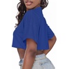image:imageCrop Tops for Women Casual Short Sleeve T Shirts Summer Basic Top Crew Neck Oversized Cropped Tees 2026B Blue