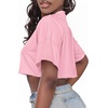 image:imageCrop Tops for Women Casual Short Sleeve T Shirts Summer Basic Top Crew Neck Oversized Cropped Tees 2026B Pink
