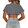 image:imageCrop Tops for Women Casual Short Sleeve T Shirts Summer Basic Top Crew Neck Oversized Cropped Tees 2026Gray Dandelion