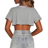 image:imageCrop Tops for Women Casual Short Sleeve T Shirts Summer Basic Top Crew Neck Oversized Cropped Tees 2026Gray Usa