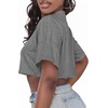 image:imageCrop Tops for Women Casual Short Sleeve T Shirts Summer Basic Top Crew Neck Oversized Cropped Tees 2026Solid Grey