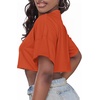image:imageCrop Tops for Women Casual Short Sleeve T Shirts Summer Basic Top Crew Neck Oversized Cropped Tees 2026Solid Orange
