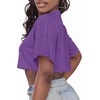image:imageCrop Tops for Women Casual Short Sleeve T Shirts Summer Basic Top Crew Neck Oversized Cropped Tees 2026Solid Purple