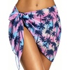 image:imageSwimsuit Coverups for Women Sarong Beach Bikini Wrap Sheer Short Skirt Chiffon Scarf for Swimwear 2026Colorful Coconut Tree