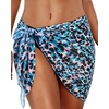 image:imageSwimsuit Coverups for Women Sarong Beach Bikini Wrap Sheer Short Skirt Chiffon Scarf for Swimwear 2026Pink Green Leopard
