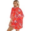 image:imageWomens Floral Print Puff Sleeve Kimono Cardigan Loose Cover Up Casual Blouse Tops 2026Aa Boho Red