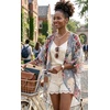 image:imageWomens Floral Print Puff Sleeve Kimono Cardigan Loose Cover Up Casual Blouse Tops 2026Aa Dark Grey