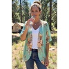 image:imageWomens Floral Print Puff Sleeve Kimono Cardigan Loose Cover Up Casual Blouse Tops 2026Aqua Blue