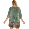 image:imageWomens Floral Print Puff Sleeve Kimono Cardigan Loose Cover Up Casual Blouse Tops 2026Army Green Floral