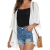 image:imageWomens Floral Print Puff Sleeve Kimono Cardigan Loose Cover Up Casual Blouse Tops 2026B Solid White
