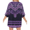 image:imageWomens Floral Print Puff Sleeve Kimono Cardigan Loose Cover Up Casual Blouse Tops 2026Black Purple Boho