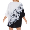 image:imageWomens Floral Print Puff Sleeve Kimono Cardigan Loose Cover Up Casual Blouse Tops 2026Black White Floral