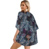 image:imageWomens Floral Print Puff Sleeve Kimono Cardigan Loose Cover Up Casual Blouse Tops 2026Boho Purple