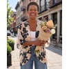 image:imageWomens Floral Print Puff Sleeve Kimono Cardigan Loose Cover Up Casual Blouse Tops 2026Dasiy Khaki
