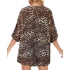 image:imageWomens Floral Print Puff Sleeve Kimono Cardigan Loose Cover Up Casual Blouse Tops 2026Leopard Print