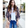 image:imageWomens Floral Print Puff Sleeve Kimono Cardigan Loose Cover Up Casual Blouse Tops 2026Navy Blove