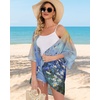 image:imageWomens Floral Print Puff Sleeve Kimono Cardigan Loose Cover Up Casual Blouse Tops 2026Sunset and Flowers