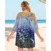 image:imageWomens Floral Print Puff Sleeve Kimono Cardigan Loose Cover Up Casual Blouse Tops 2026Sunset and Flowers