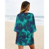 image:imageWomens Floral Print Puff Sleeve Kimono Cardigan Loose Cover Up Casual Blouse Tops 2026Turquoise Flower