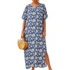 image:imageCHICGAL Kaftan Dresses for Women Oversized Long Batwing Sleeve Caftan V Neck Beach Cover Ups Summer Maxi Dress 2026Beige Small Flowers