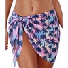 image:imageSwimsuit Coverups for Women Sarong Beach Bikini Wrap Sheer Short Skirt Chiffon Scarf for Swimwear 2026Colorful Coconut Tree