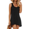 image:imageCHICGAL Swimsuit Coverup for Women Summer Sleeveless Beach Dress Tank Bikini Bathing Suit Cover Up 2026A Black