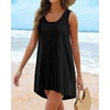 image:imageCHICGAL Swimsuit Coverup for Women Summer Sleeveless Beach Dress Tank Bikini Bathing Suit Cover Up 2026A Black