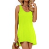image:imageCHICGAL Swimsuit Coverup for Women Summer Sleeveless Beach Dress Tank Bikini Bathing Suit Cover Up 2026A Bright Green