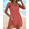 image:imageCHICGAL Swimsuit Coverup for Women Summer Sleeveless Beach Dress Tank Bikini Bathing Suit Cover Up 2026A Coral Pink