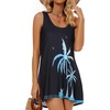 image:imageCHICGAL Swimsuit Coverup for Women Summer Sleeveless Beach Dress Tank Bikini Bathing Suit Cover Up 2026Black Trees