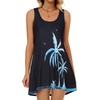 image:imageCHICGAL Swimsuit Coverup for Women Summer Sleeveless Beach Dress Tank Bikini Bathing Suit Cover Up 2026Black Trees
