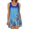 image:imageCHICGAL Swimsuit Coverup for Women Summer Sleeveless Beach Dress Tank Bikini Bathing Suit Cover Up 2026Blue Coconut Trees