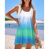 image:imageCHICGAL Swimsuit Coverup for Women Summer Sleeveless Beach Dress Tank Bikini Bathing Suit Cover Up 2026Blue Green