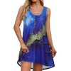 image:imageCHICGAL Swimsuit Coverup for Women Summer Sleeveless Beach Dress Tank Bikini Bathing Suit Cover Up 2026Blue Tie Dye