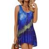 image:imageCHICGAL Swimsuit Coverup for Women Summer Sleeveless Beach Dress Tank Bikini Bathing Suit Cover Up 2026Blue Tie Dye
