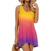 image:imageCHICGAL Swimsuit Coverup for Women Summer Sleeveless Beach Dress Tank Bikini Bathing Suit Cover Up 2026Gradient Multicolored
