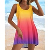 image:imageCHICGAL Swimsuit Coverup for Women Summer Sleeveless Beach Dress Tank Bikini Bathing Suit Cover Up 2026Gradient Multicolored