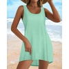 image:imageCHICGAL Swimsuit Coverup for Women Summer Sleeveless Beach Dress Tank Bikini Bathing Suit Cover Up 2026Light Green