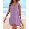 image:imageCHICGAL Swimsuit Coverup for Women Summer Sleeveless Beach Dress Tank Bikini Bathing Suit Cover Up 2026Light Purple