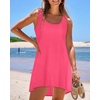 image:imageCHICGAL Swimsuit Coverup for Women Summer Sleeveless Beach Dress Tank Bikini Bathing Suit Cover Up 2026Neon Pink
