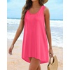 image:imageCHICGAL Swimsuit Coverup for Women Summer Sleeveless Beach Dress Tank Bikini Bathing Suit Cover Up 2026Neon Pink