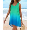 image:imageCHICGAL Swimsuit Coverup for Women Summer Sleeveless Beach Dress Tank Bikini Bathing Suit Cover Up 2026Tiedyed Sky Blue