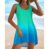 image:imageCHICGAL Swimsuit Coverup for Women Summer Sleeveless Beach Dress Tank Bikini Bathing Suit Cover Up 2026Tiedyed Sky Blue