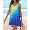 image:imageCHICGAL Swimsuit Coverup for Women Summer Sleeveless Beach Dress Tank Bikini Bathing Suit Cover Up 2026Yellow Blue